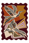Sdt Crane Bird Patterned Woven Base Decorative Carpet Sdtamour4138
