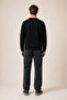 Respect Crew Neck Regular Fit Winter Sweatshirt Black - 4