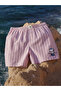 Men Striped Pink Boxers with Snoopy Embroidery - 3