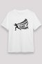 Running Printed Unisex White T-Shirt - Tshirt