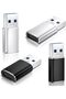 محول USB إلى USB C، 4 قطع، محول من النوع C بسرعة 10 جيجابت في الثانية، محول ذكر إلى أنثى، متوافق مع الشحن السريع
