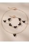 Girls Black Butterfly Charm Necklace, Bracelet and Earrings Set - 4