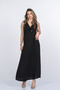 Women's Summer Black Aviana V-Neck Sleeveless Long Dress 50416 - 3