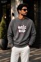 Men's Hustle Hard Graffiti Printed Cycling Round Neck Casual Sweatshirt