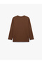 Printed Long Sleeve Crew Neck Cotton T-Shirt - 5