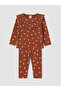 Brown Floral Girls' Tights Set