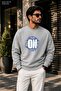 Men's Stay Stronger Circular Typography Printed Cycling Round Neck Casual Sweatshirt