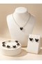 Girls Black Butterfly Charm Necklace, Bracelet and Earrings Set - 5
