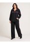 Modal Spandex Blended Hooded Elastic Waist Suit - 2