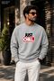 Men's Just Chill Slogan Printed Cycling Round Neck Casual Sweatshirt