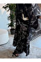 Black Printed Abaya - 5