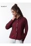 Maroon Long Sleeve Relaxed Fit Shirt