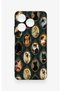 Realme C63 Compatible Vintage Cat Portraits Patterned Silicone Case - 4