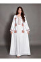 White Embroidered A-Line Jalabiya - 3