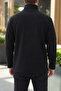 4015 Men's Fleece Sweatshirt Turtleneck Zippered Regular Fit Black - 3
