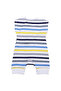 Baby Boy Yellow Blue Striped Cool Written Snap-On Jumpsuit with Snap Buttons on the Bottom - 2