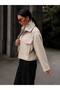 Women's Pocket Detailed Zippered Cashmere Crop Jacket - 3