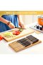 B&S 794300 Universal In-Drawer Knife Block – Bamboo Storage Organizer for 12 Knives & 1 Sharpener – 432x139x39mm – Space-Saving Design – Boxed – TACOS Series - 4
