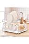 Double-Layer Dish Drying Rack - Multi-Functional Kitchen Drain Stand, Iron Wire Tableware Storage Ra