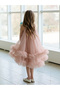 Girls Pink A-Line Knee-Length Ruffle Dress - 3