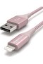 كابل شحن آيفون، نايلون USB-A إلى Lightning، معتمد من MFi، لأجهزة آبل آيفون وآيباد - 3