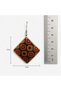 Copper Black Rumi Motif Copper Earrings, Hand-Embroidered Adjustable Model - 2