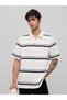 Men Striped Oversized Fit Polo T-Shirt - 4
