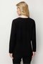 Women's V-Neck Collar Embroidered Blouse Black - 4