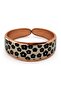Turquoise cream mosaic thin copper ring, adjustable - 3