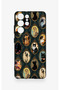 Samsung S21 Ultra Compatible Vintage Cat Portraits Patterned Silicone Case - 3