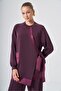 1046 Suit with Trousers and Front Tie-Up Detail in Burgundy - 3