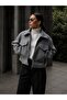 Women's Pocket Detailed Zippered Cashmere Crop Jacket