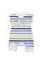 Baby Boy Yellow Blue Striped Cool Written Snap-On Jumpsuit with Snap Buttons on the Bottom - 3