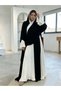 Two Tone Pleated Abaya with Notch Lapel - 2
