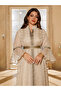 Elegant Khaki Ankle-Length Jalabiya with Gold Embroidery - 2