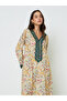Printed Cotton Jalabiya with Thread Work - 2