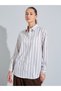 Multi-Color Striped Pocket Detail Oversized Casual Shirt - 3