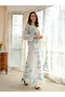 Blue Embroidered A-Line Jalabiya - 3
