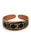 Green Orange Zigzag Thin Copper Ring, Hand-Embroidered Adjustable Model - 3