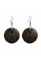 Navy Blue Turquoise Mosaic Copper Earrings, Hand Embroidered Adjustable Model - 2