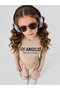 Girl's Los Angeles Printed Long Sleeve Bodysuit and Wide Leg Sweatpants Set - 2