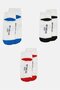 Kids Boy 3 Pairs Superman Graphic Print Ankle Socks, White - 2