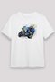 Motor Sports Printed Unisex White T-Shirt - Tshirt