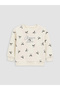 Lcw Kids Ecru Crew Neck Bow Patterned Girls' Thick Set - 4