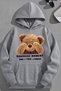 Unisex 3 Thread Cotton Gray Suprisemoment Print Loose Fit Sweatshirt Hoodie