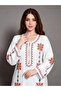 White Embroidered A-Line Jalabiya - 4