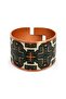 Red Black Kilim Thick Copper Ring, Hand Embroidered Adjustable Model - 3