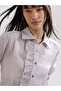 Purple Striped Ruffle Long Sleeve Shirt - 2
