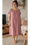 Dusty Rose 100% Cotton Muslin Fabric Comfortable Fit Mother's Dress Home Pajamas