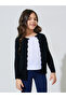 Girls Black Solid Button-Front Cardigan